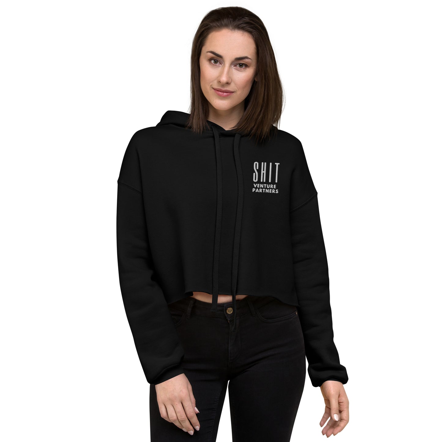 Shit Venture Partners Crop Hoodie - Embroidered